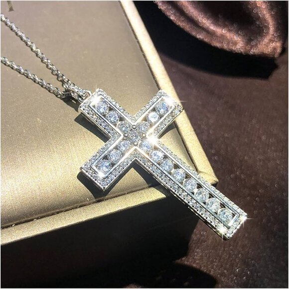 Unisex 925 Sterling Silver Plated Luxury Cross - Picture 7 of 13